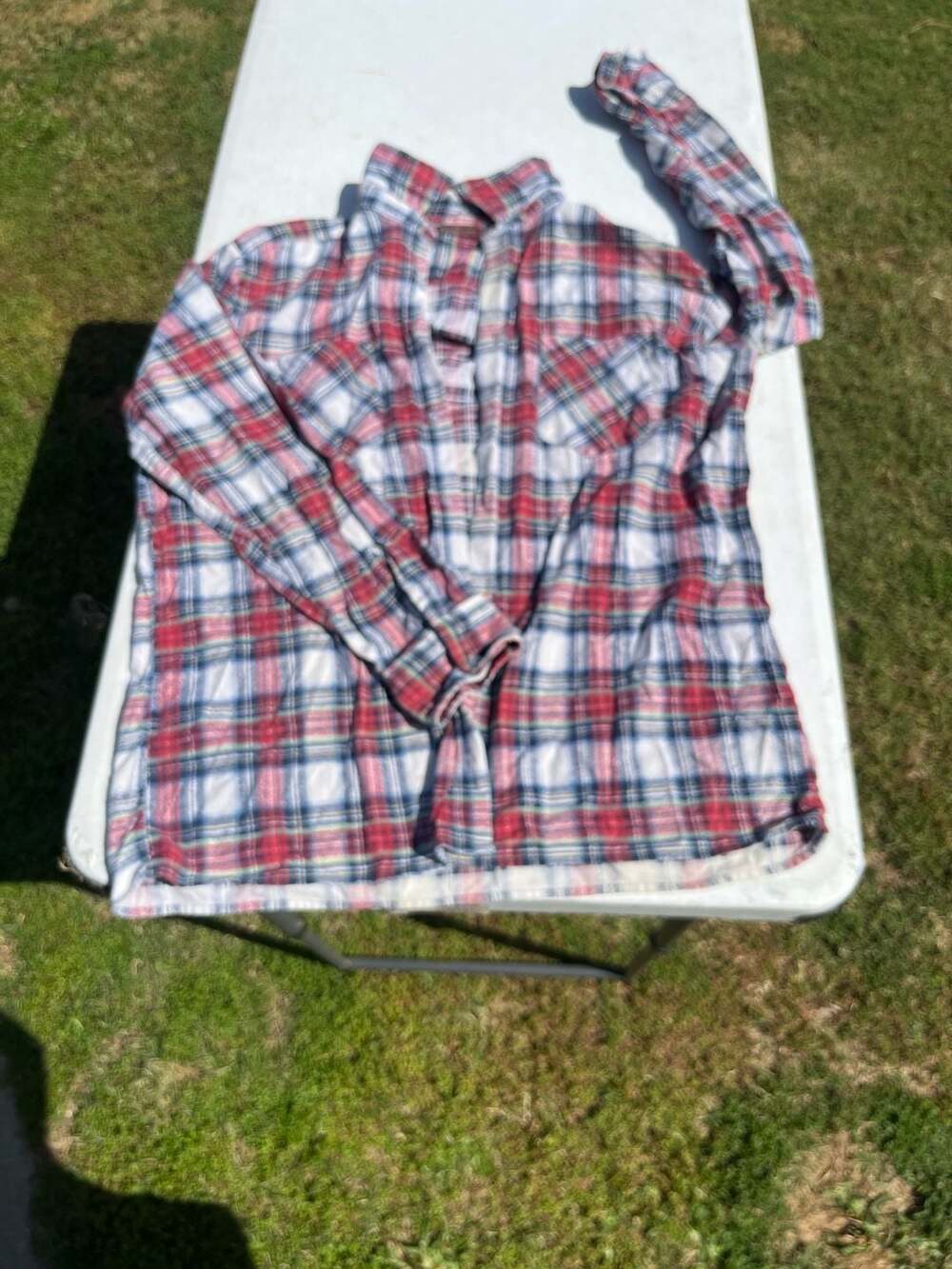 Vintage 80s Kingsport Shirt Blue/Red Plaid Sears Button Down